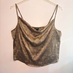 OPPA Geometric Pattern Sleeveless Satin Camisole Top
